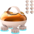 Scalp Massager Hair Growth,Electric Head Massager with 8 Removable Massage Claws Cat Massager(Gold)