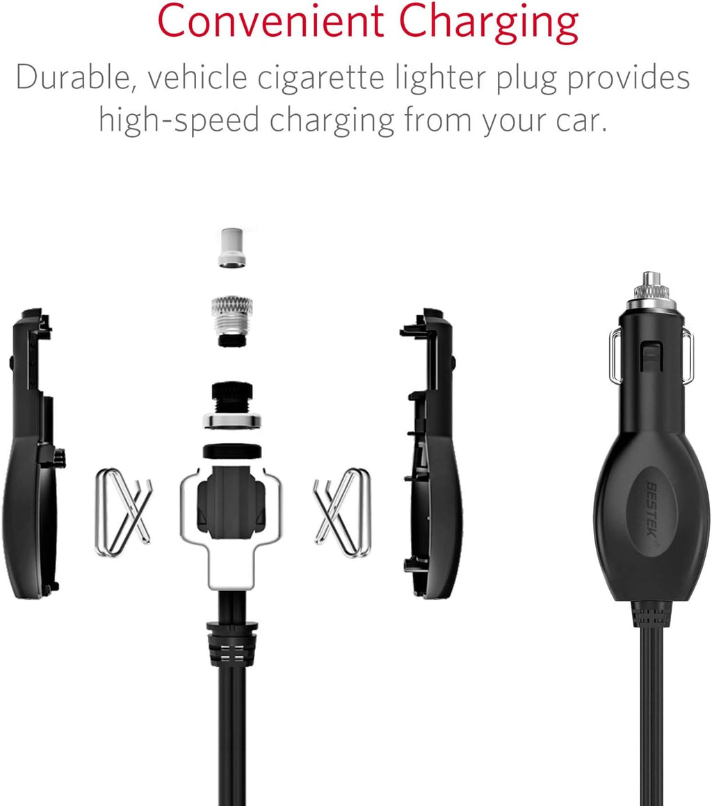 200W Cigarette Lighter Splitter with 4 * 2.4A USB-A and 3 Socket Cigarette Lighter Adapter for Dash Cam, GPS, Ipad/Laptop/Phone [Blue]