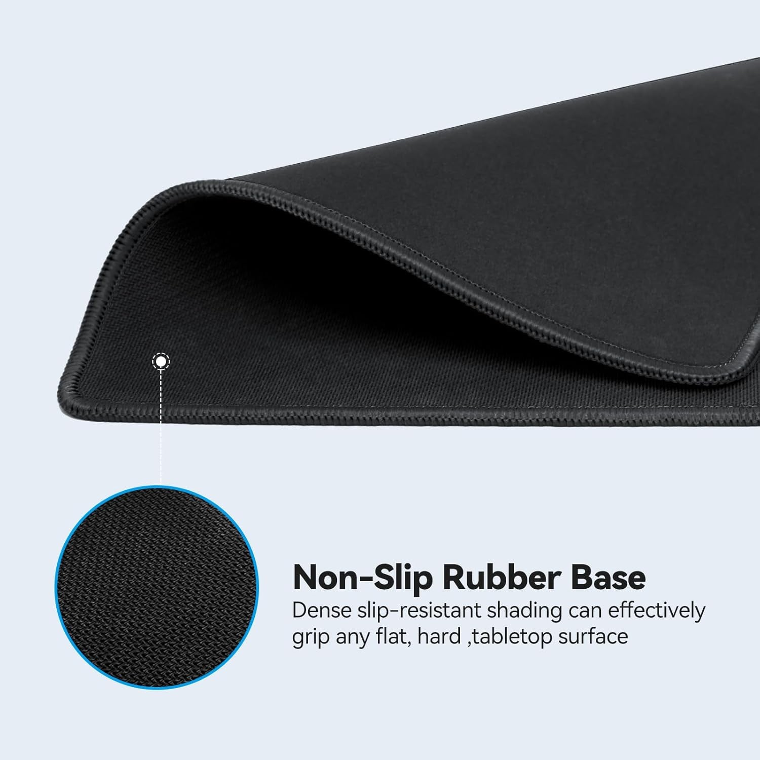 4 Pack Mouse Pad with Anti-Fray Stitching, Waterproof Surface & Non-Slip Rubber Base with Stitched Edges Gaming Mouse Mat for Laptop, Compatible with Laser and Optical Mice - Black