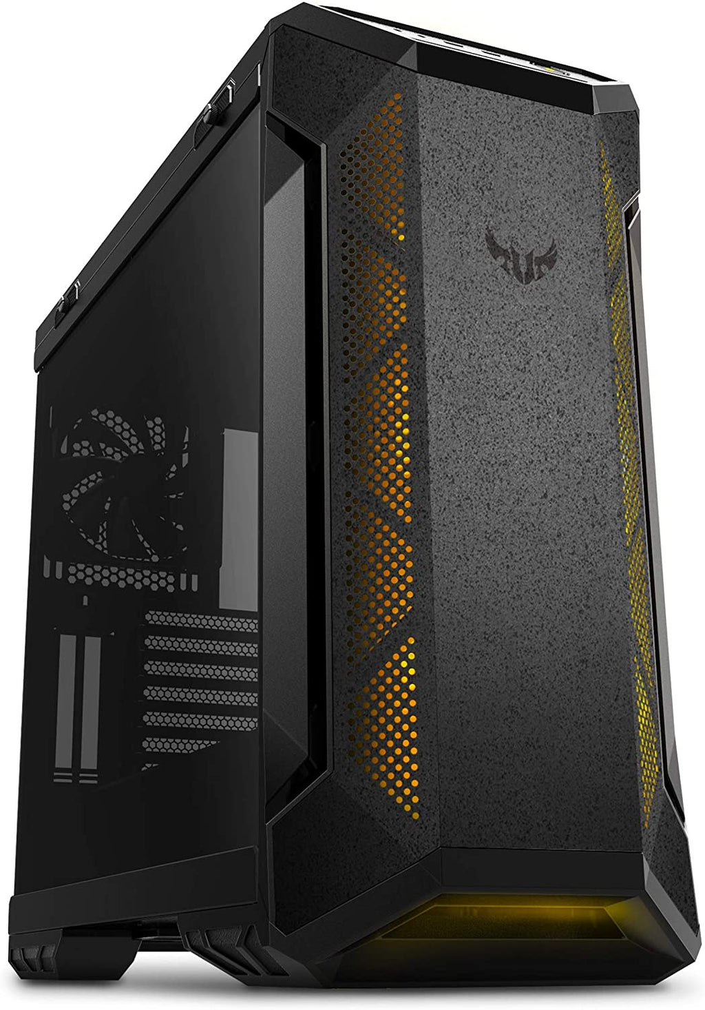TUF Gaming GT501 Mid-Tower Gaming Case, EATX Support, Pre-Installed 4 Case Fans, USB 3.0 Front Panel, Smoked Tempered Glass, Steel Construction, 2 Year Warranty
