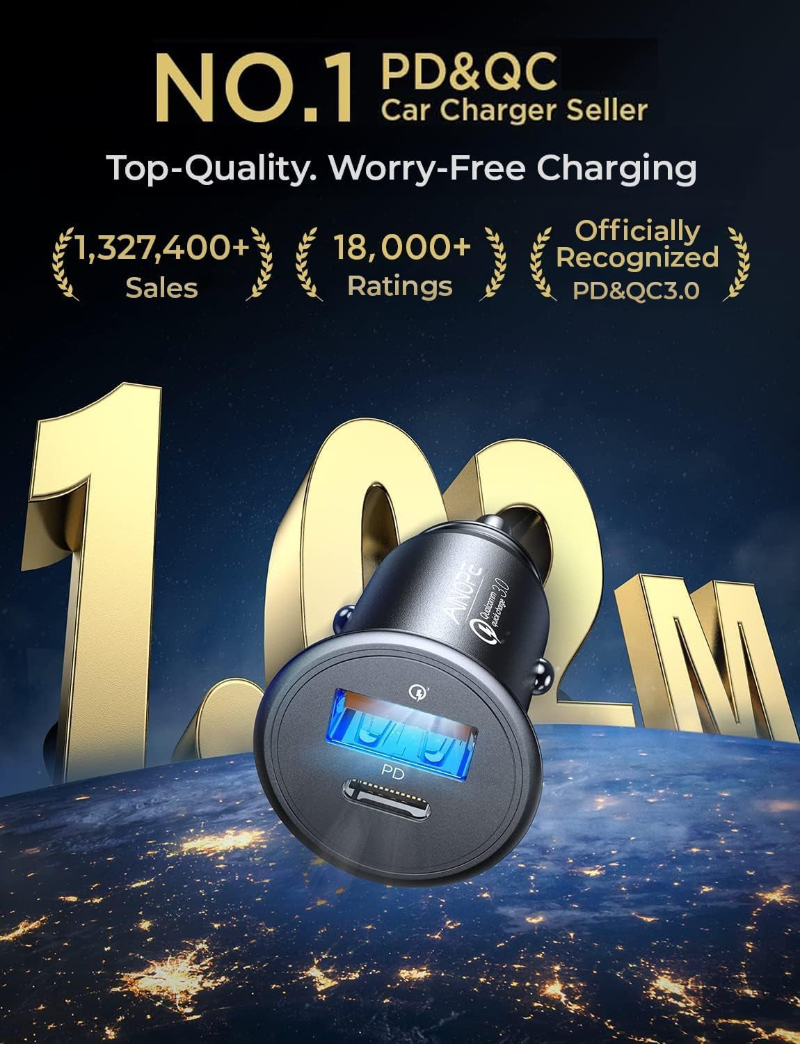 67.5W Car Charger USB C Fast Charge, PD 45W USB C Car Charger Fast Charging【Mini & Metal】 Cigarette Lighter Adapter USB-C Type C Car Charger for Iphone 17 16 15 Pro Max, for Samsung S26 S25